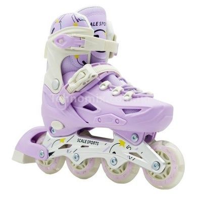 Ролики детские раздвижные размер 29-33 Scale Sports Purple LF 605 Сиреневые с белым