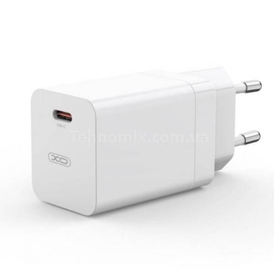 Сетевое зарядное устройство Type-c с кабелем XO CE10 1USB-C PD 65W Fast Charger Белое