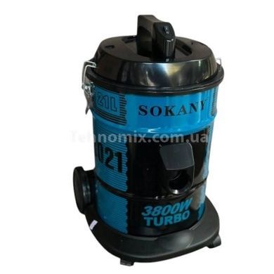 Пылесос профессиональный с мешком для сбора мусора 21л 3800Вт SOKANY SK-13021 Черный с голубым