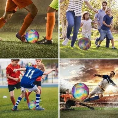М'яч футбольний голографічний зі світловідбивним ефектом BRIGHT BALL Мультиколор
