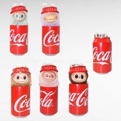 Іграшка-брелок Labubu у банку Coca-Cola Блакитний персонаж ЛАБУБУ з вушками