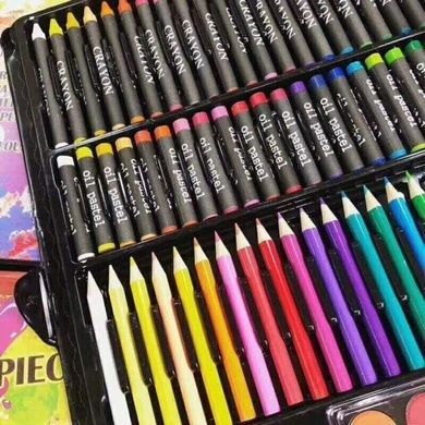 Набір художника для творчості Art Set 150 предметів Чорний + Подарунок Пластилін