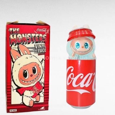 Іграшка-брелок Labubu у банку Coca-Cola Блакитний персонаж ЛАБУБУ з вушками