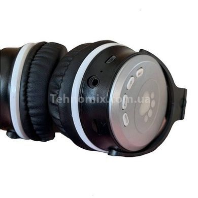 Беспроводные Bluetooth наушники с кошачьими ушками LED SP-25 Черные