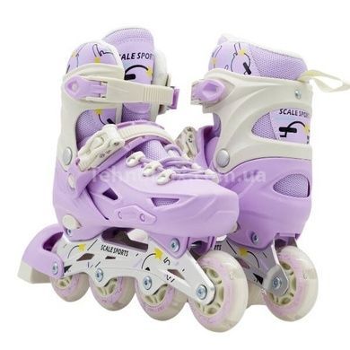 Ролики детские раздвижные размер 29-33 Scale Sports Purple LF 605 Сиреневые с белым