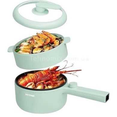 Кастрюля электрическая 1,5л 20см 600Вт 220V Electric Cooking Pot Зеленая