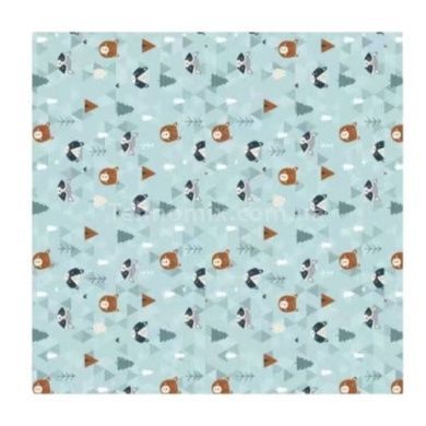 Детский двухсторонний термо коврик 200x180x0.8см 350-1 Дороги/ голубой с енотиками