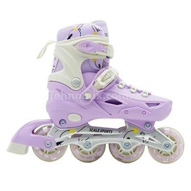 Ролики детские раздвижные размер 29-33 Scale Sports Purple LF 605 Сиреневые с белым