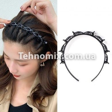 Обруч для волос с заколками Hair Twister Headband Черный