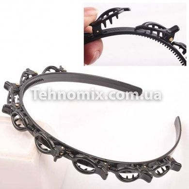 Обруч для волос с заколками Hair Twister Headband Черный