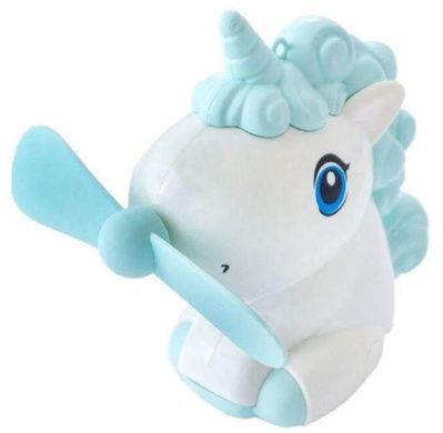 Мини-вентилятор Единорог Any Mini Fun USB Голубой
