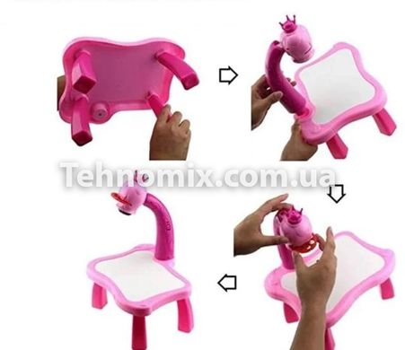 Детский стол для рисования со светодиодной подсветкой Розовый