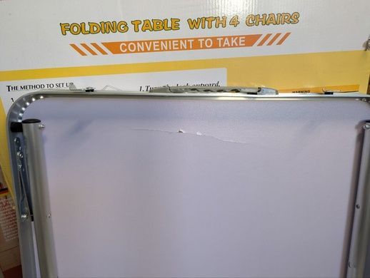 УЦІНКА! Стіл і стільці для пікніка Folding Table Білий