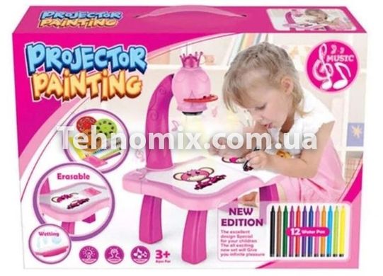Детский стол для рисования со светодиодной подсветкой Розовый