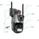 Камера видеонаблюдения уличная поворотная с сиреной и зумом Dual Lens Zoom 3MP
