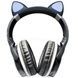 Беспроводные Bluetooth наушники с кошачьими ушками LED SP-25 Черные