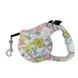 Поводок-рулетка 5м Retractable Dog Leash Белый с цветами