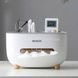 Контейнер для салфеток настольный с органайзером для мелочей Tissue box Белый