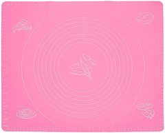 Кондитерський силіконовий килимок для розкочування тіста 45 на 50 см Рожевий