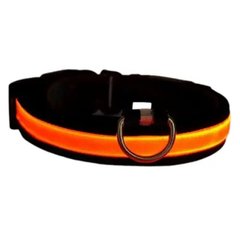 Ошейник для собак светодиодный LED Оранжевый размер M