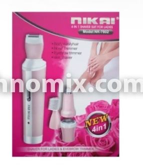 Триммер эпилятор женский для лица и линии бикини 4в1 Nikai NK-780 Розовый