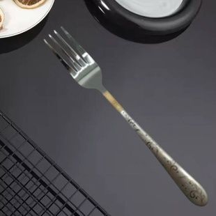 Вилки десертні рифлені із золотистим візерунком 6 шт Cutlert set CD-25