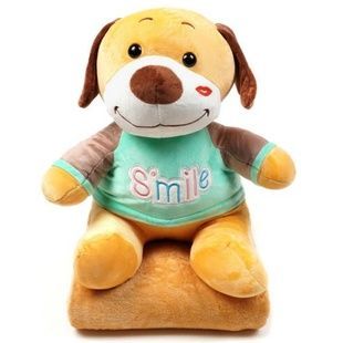 Игрушка-плед Собачка Smile 3в1 36см (плед 100*150см) Бирюзовая