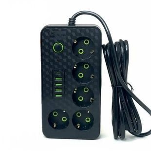 Мережевий фільтр з USB (5&times;220В+4&times;USB+1&times;Type-C) HG-2505 3 метри Чорний
