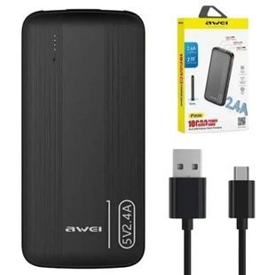Power Bank з функцією бездротової зарядки 2,4А 10000mah AWEI P20K Чорний
