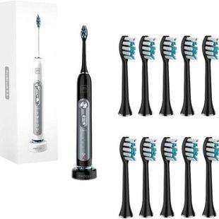 Ультразвукова зубна щітка Medica+ ProBrush 9.0 Ultrasonic + насадки (10 штук) (Японія) Чорна 50186