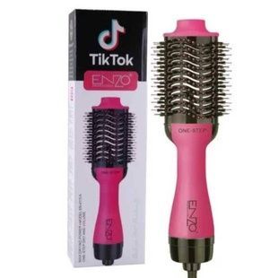 Фен-щётка для укладки волос ENZO Tik Tok EN-4115A Розовая