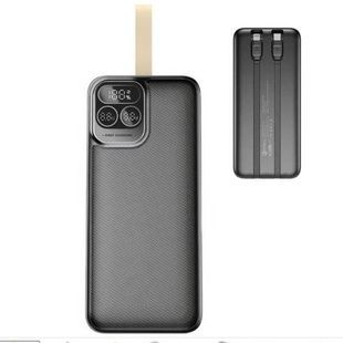 Power bank з дисплеєм та кабелями 40000мАh 22.5W King Power KP-401 Чорний