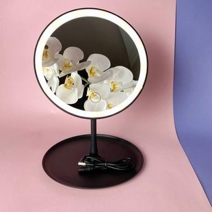 Кругле дзеркало з підсвічуванням Make Up Mirror 3 режими Чорне