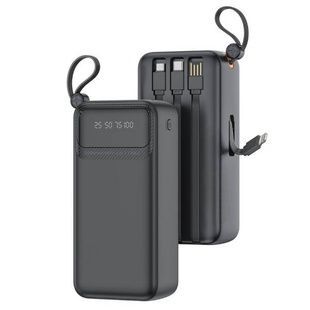 Power bank з дисплеєм 30000 mAh XO PR280 USB-A, TYPE-C, Micro, iP Чорний