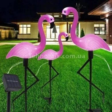 Декор садовый Фламинго 3шт светящиеся на солнечной панели FLAMINGO OUTDOOR SUPERLED Розовые