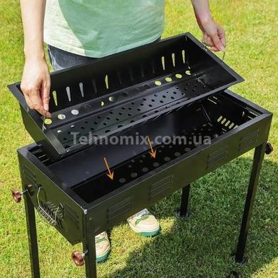 Мангал складаний 30*66*60см +решітка, деко, щипці BARBECUE CA-03-1 Чорний