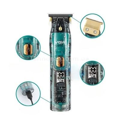 Машинка для стрижки акумуляторна VGR V-961 Зелена