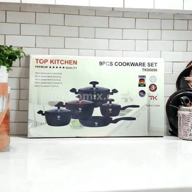 Набор кастрюль с прорезиненными крышками + сковорода Top Kitchen TK-00094R Коричневый