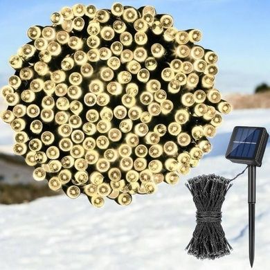Гирлянда тёплый цвет с солнечной панелью 10м 100led SFK-16