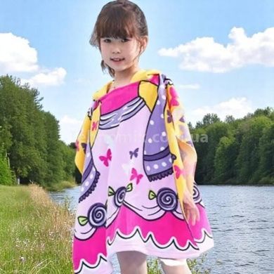 Полотенце детское пляжное с капюшоном Принцесса 60*120