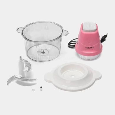 Измельчитель кухонный электрический для мяса и овощей 2л Sokany SK-7006 Розовый