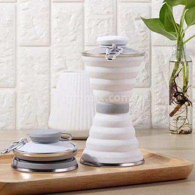 Cиликоновая бутылка складная Folding Travel Water , Белая