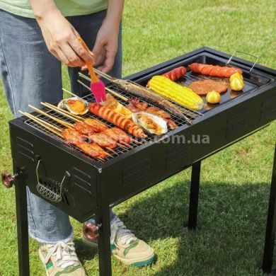 Мангал складаний 30*66*60см +решітка, деко, щипці BARBECUE CA-03-1 Чорний