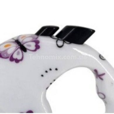 Поводок-рулетка 5м Retractable Dog Leash Белый с бабочками