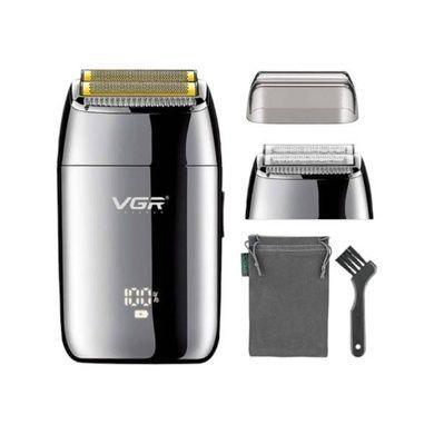 Электробритва влагостойкая с LED-дисплеем VGR V-399 SILVER Серая
