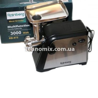 Электромясорубка с томатной соковыжималкой Rainberg RB-672 3000 Вт Черная