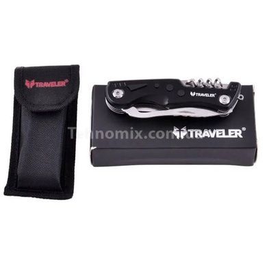 Нож многофункциональный туристический мультитул Traveler 11см MS001 Black/Blue/Red Черный