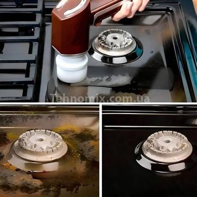 Щітка для збирання акумуляторна з насадками 5шт Коричнева