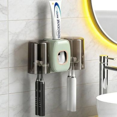 Тримач настінний для зубних щіток +2 чашки TOOTHBRUSH HOLDER Зелений
