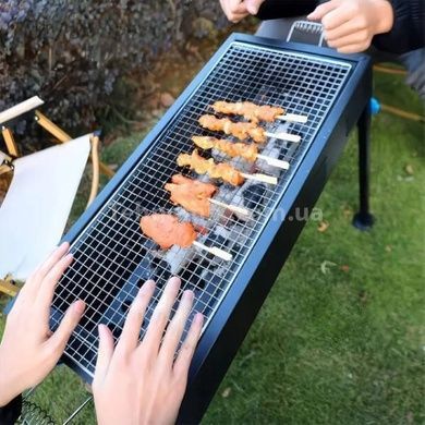 Мангал складаний 30*66*60см +решітка, деко, щипці BARBECUE CA-03-1 Чорний